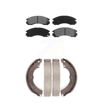 Front Rear Semi-Metallic Brake Pads And Drum Shoes Kit For Mitsubishi Lancer KSN-100285