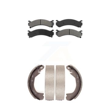 Front Rear Semi-Metallic Brake Pads Drum Shoes Kit For Cadillac DeVille With 8 Lug Wheels KSN-100288