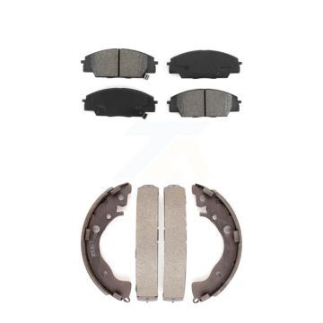 Front Rear Semi-Metallic Brake Pads And Drum Shoes Kit For 2011 Honda Civic Si KSN-100292