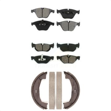 Front Rear Semi-Metallic Brake Pads And Parking Shoes Kit For BMW 328i KSN-100549