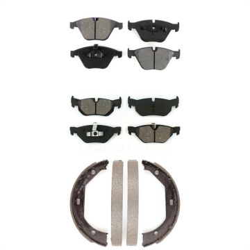 Front Rear Semi-Metallic Brake Pads And Parking Shoes Kit For BMW 328i xDrive X1 328xi KSN-100550