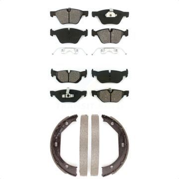 Front Rear Semi-Metallic Brake Pads And Parking Shoes Kit For BMW 328xi 328i 325xi KSN-100552