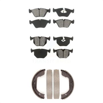 Front Rear Semi-Metallic Brake Pads And Parking Shoes Kit For BMW X3 Z4 M3 KSN-100555