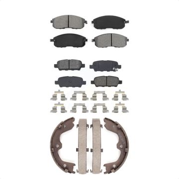 Front Rear Semi-Metallic Brake Pads Parking Shoes Kit For Nissan Altima 350Z INFINITI G35 KSN-100559