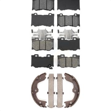 Front Rear Semi-Metallic Brake Pads Parking Shoes Kit For INFINITI G37 With Brembo Brakes KSN-100562