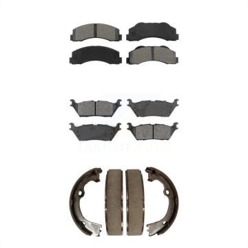 Front Rear Semi-Metallic Brake Pads And Parking Shoes Kit For Ford F-150 KSN-100568
