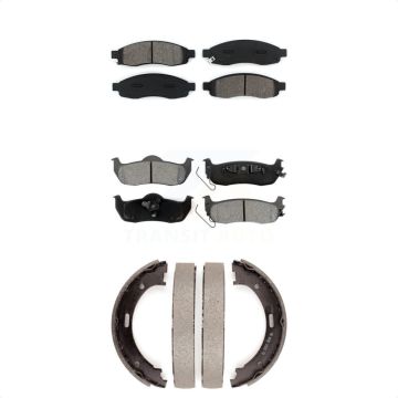 Front Rear Semi-Metallic Brake Pads And Parking Shoe Kit For Nissan TITAN Armada INFINITI KSN-100572