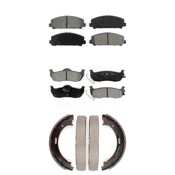Front Rear Semi-Metallic Brake Pads And Parking Shoes Kit For Nissan TITAN Armada KSN-100573