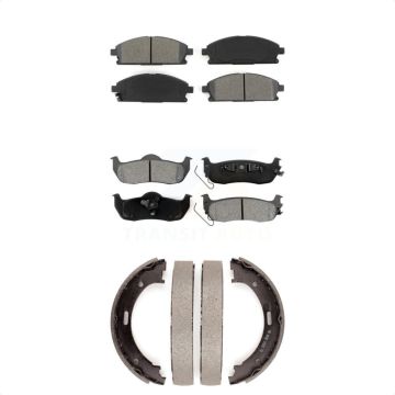 Front Rear Semi-Metallic Brake Pads And Parking Shoes Kit For 2004 Nissan Pathfinder KSN-100574