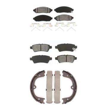 Front Rear Semi-Metallic Brake Pads And Parking Shoes Kit For Nissan Pathfinder Xterra KSN-100575