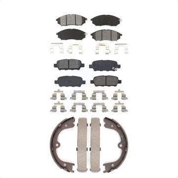 Front Rear Semi-Metallic Brake Pads Parking Shoe Kit For Nissan Murano INFINITI FX35 QX70 KSN-100577