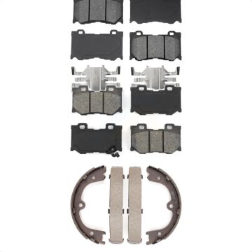 Front Rear Semi-Metallic Brake Pads And Parking Shoes Kit For 2009-2013 INFINITI FX50 KSN-100578