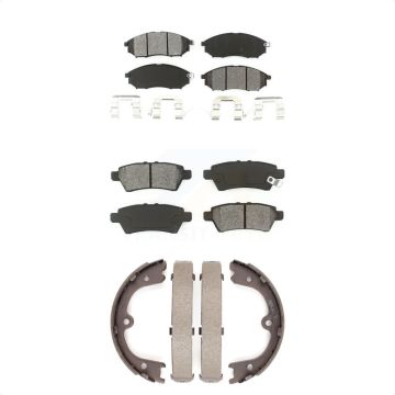 Front Rear Semi-Metallic Brake Pads Parking Shoe Kit For 2008-2012 Nissan Pathfinder 5.6L KSN-100582