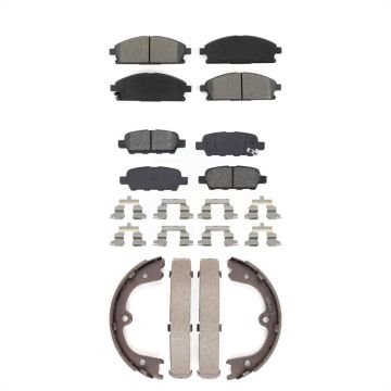 Front Rear Semi-Metallic Brake Pads And Parking Shoes Kit For 2006-2009 Nissan Quest KSN-100583