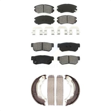 Front Rear Semi-Metallic Brake Pads And Parking Shoes Kit For Hyundai Sonata Kia Optima KSN-100587