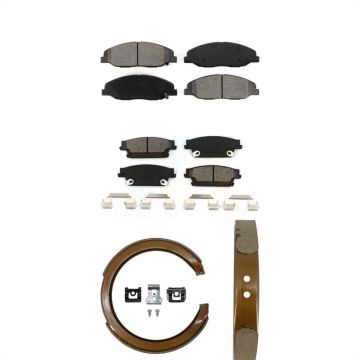Front Rear Semi-Metallic Brake Pads And Parking Shoes Kit For Cadillac STS KSN-100593
