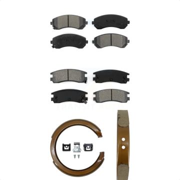 Front Rear Semi-Metallic Brake Pads Parking Shoe Kit For Buick Rendezvous Pontiac Montana KSN-100598