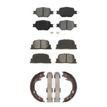 Front Rear Semi-Metallic Brake Pads And Parking Shoes Kit For 2005-2010 Scion tC KSN-100602