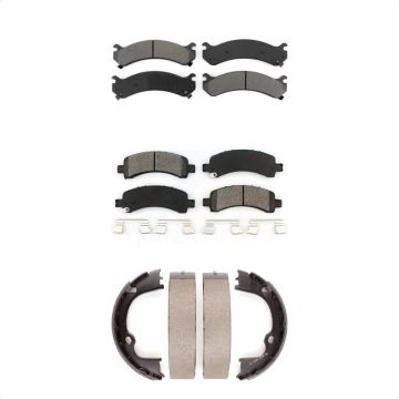 Front Rear Semi-Metallic Brake Pads & Parking Shoe Kit For Chevrolet GMC Savana 2500 3500 KSN-100606