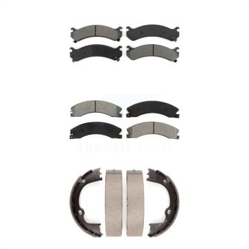 Front Rear Semi-Metallic Brake Pads And Parking Shoes Kit For GMC Savana 3500 KSN-100608