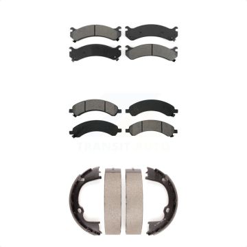 Front Rear Semi-Metallic Brake Pads And Parking Shoes Kit For GMC Savana 3500 KSN-100610