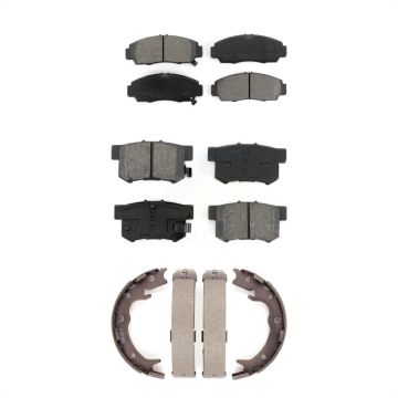 Front Rear Semi-Metallic Brake Pads And Parking Shoes Kit For Acura TL CL RL KSN-100613