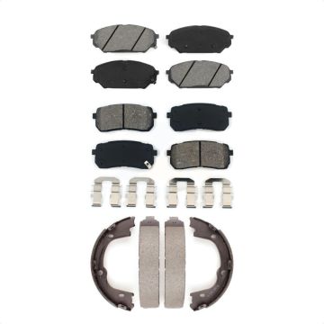 Front Rear Semi-Metallic Brake Pads And Parking Shoes Kit For 2007-2012 Hyundai Veracruz KSN-100615