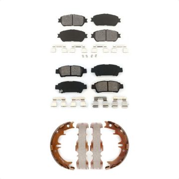 Front Rear Semi-Metallic Brake Pads And Parking Shoes Kit For 2004-2010 Toyota Sienna KSN-100616