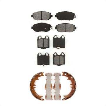 Front Rear Semi-Metallic Brake Pads & Parking Shoes Kit For Lexus SC430 IS300 GS300 GS400 KSN-100618