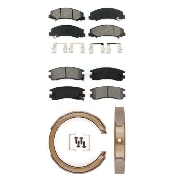 Front Rear Semi-Metallic Brake Pads And Parking Shoe Kit For Chevrolet Impala Monte Carlo KSN-100626