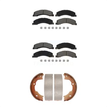 Front Rear Semi-Metallic Brake Pads Parking Shoe Kit For Ram Dodge Sterling Truck 4500 45 KSN-100630