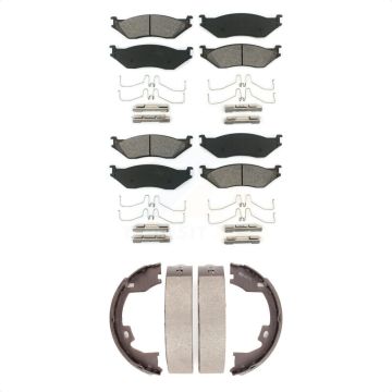 Front Rear Semi-Metallic Brake Pads Parking Shoes Kit For Ford International TerraStar IC KSN-100631