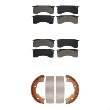 Front Rear Semi-Metallic Brake Pads And Parking Shoes Kit For GMC Chevrolet C5500 Kodiak KSN-100632