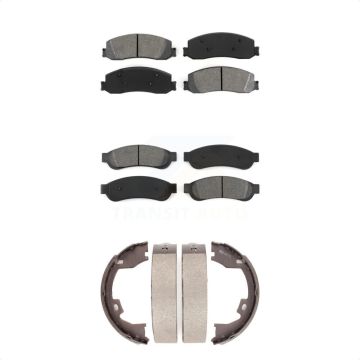 Front Rear Semi-Metallic Brake Pads And Parking Shoes Kit For Ford F-350 Super Duty F-250 KSN-100634