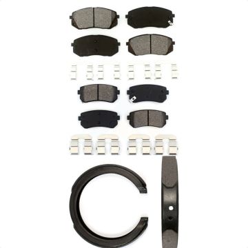 Front Rear Semi-Metallic Brake Pads And Parking Shoes Kit For Hyundai Tucson Kia Sportage KSN-100639