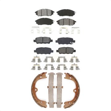 Front Rear Semi-Metallic Brake Pads And Parking Shoe Kit For 2006-2008 INFINITI FX35 FX45 KSN-100640