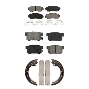 Front Rear Semi-Metallic Brake Pads And Parking Shoes Kit For Acura RDX KSN-100646