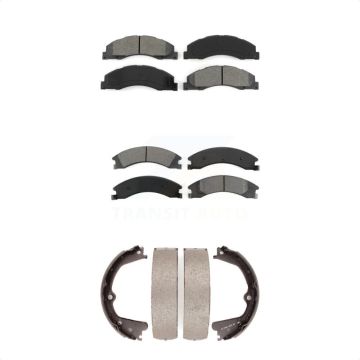 Front Rear Semi-Metallic Brake Pads And Parking Shoes Kit For Ford E-350 Super Duty E-250 KSN-100652