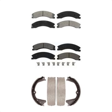 Front Rear Semi-Metallic Brake Pads & Parking Shoes Kit For Nissan NV2500 TITAN XD NV3500 KSN-100653