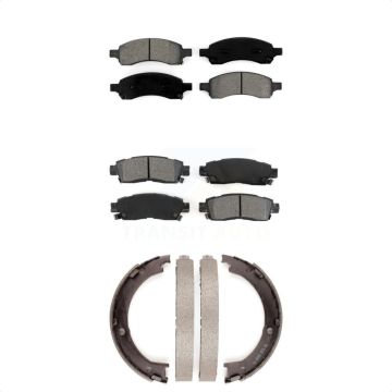 Front Rear Semi-Metallic Brake Pads Parking Shoes Kit For GMC Acadia Buick Enclave Saturn KSN-100654