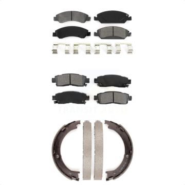 Front Rear Semi-Metallic Brake Pads And Parking Shoes Kit For Cadillac XTS KSN-100656