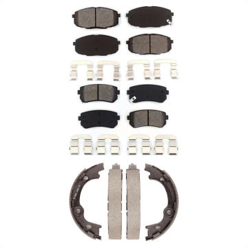 Front Rear Semi-Metallic Brake Pads And Parking Shoes Kit For Hyundai Elantra KSN-100657