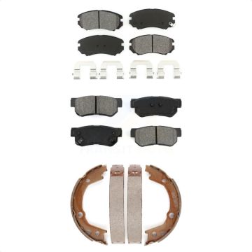 Front Rear Semi-Metallic Brake Pads And Parking Shoes Kit For Hyundai Elantra Tucson Kia KSN-100659