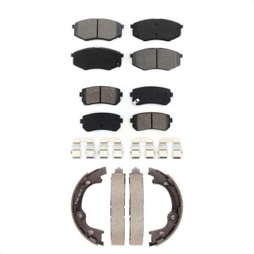 Front Rear Semi-Metallic Brake Pads And Parking Shoe Kit For 2010-2012 Hyundai Tucson FWD KSN-100661