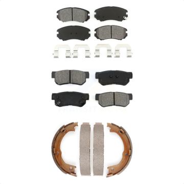 Front Rear Semi-Metallic Brake Pads And Parking Shoes Kit For 2006-2009 Hyundai Azera KSN-100662