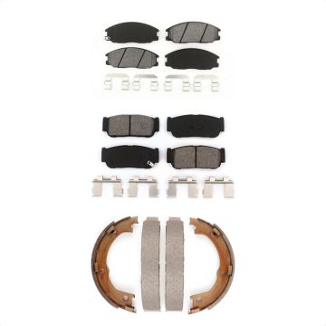 Front Rear Semi-Metallic Brake Pads And Parking Shoes Kit For 2003-2009 Kia Sorento KSN-100663