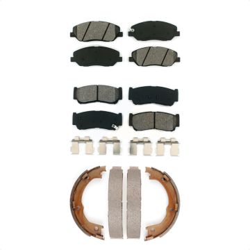 Front Rear Semi-Metallic Brake Pads And Parking Shoes Kit For 2007-2009 Hyundai Santa Fe KSN-100665