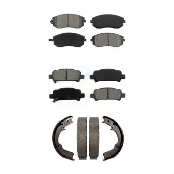 Front Rear Semi-Metallic Brake Pads And Parking Shoes Kit For Subaru Impreza Forester KSN-100668