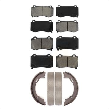 Front Rear Semi-Metallic Brake Pads And Parking Shoes Kit For Dodge Charger Chrysler 300 KSN-100670