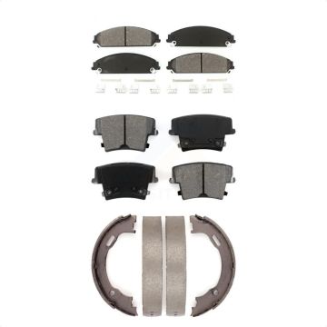 Front Rear Semi-Metallic Brake Pads And Parking Shoes Kit For Dodge Chrysler 300 Charger KSN-100671